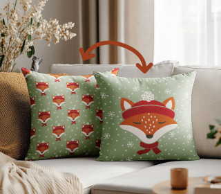 Genähtes Kissen inkl. Inlet - Waldweihnacht - Fuchs - Sanne Paul - Mein Hanseherz