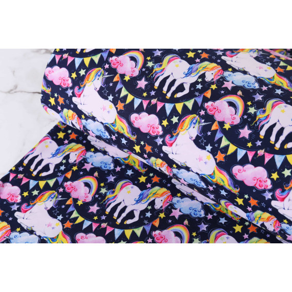 Softshell Fleece Unicorn Carnival Einhorn Nachtblau
