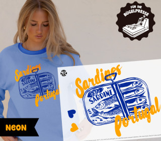 Onkel Bo's Neon Bügelbilder - DIN A4 - Sardines Portugal - BIG