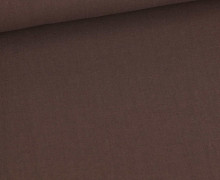 Baumwolle - Webware - Vintage - Leinenoptik - Uni - Dunkelbraun