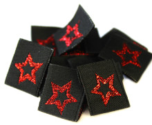 1 Label - Stern - Star - Schwarz/Rot