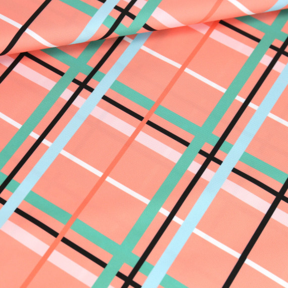 Outdoorstoff - Just Plaid - Koralle - abby and amy