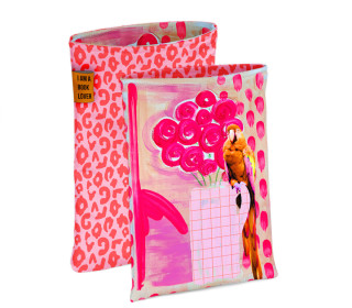 DIY-NÄHSET - Buchtasche - PINKS - Papagei - Cherry Picking - Softshell - abby and amy