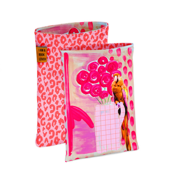 DIY-NÄHSET - Buchtasche - PINKS - Papagei - Cherry Picking - Softshell - abby and amy