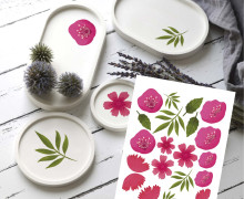 Rub-On Sticker - Blumengeflüster - Pink - KnilchArt Design - Tante Henni Rub-Ons - vielfältig nutzbar
