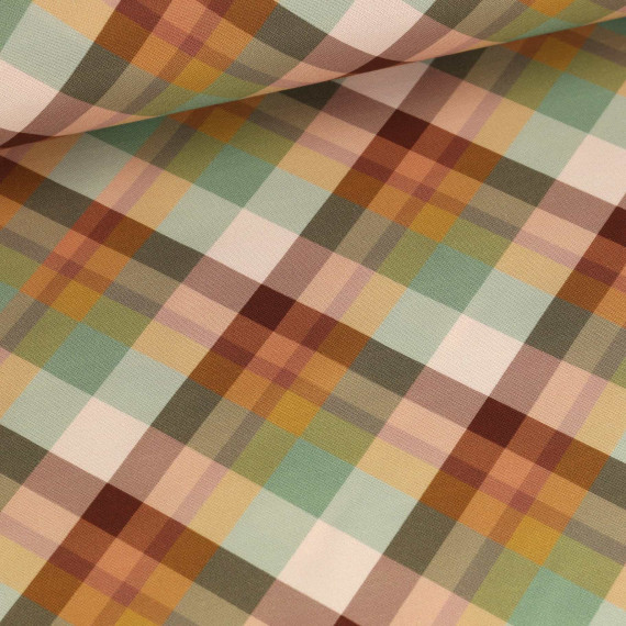 Flexibler Canvas - Kunstfaser - Tischwäsche - Karomuster - Lichtgrün/Creme