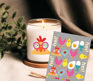 Rub-On Sticker - Hühnerliebe - ela ideen - Tante Henni Rubon - vielfältig nutzbar