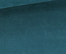Cord - Breitcord - Leicht Elastisch - 320g - Washed-Look - Uni - Petrol