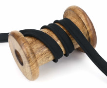 1 Meter Paspelband - Baumwolle - 1cm - Uni - Schwarz