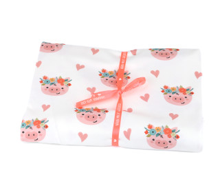 1m Zuschnitt - Jersey - Summer Animals - Schwein - Weiß - Bio-Qualität - abby and me