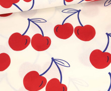 Beschichtete Baumwolle - Große Kirschen - Ecru