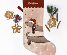 DIY-Nähset - Nikolaussocke - Softshell - DackelXmas - Sterne - Katzengold Designs