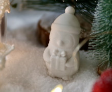 Silikon - Gießform - Weihnachtspinguin - mit Geschenk - Mini - vielfältig nutzbar