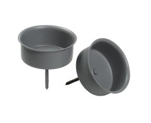 2 Teelicht-Kerzenhalter - Adventskranzstecker - 40mm - Für Dekorationen - Grau