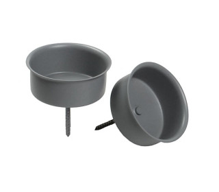 2 Teelicht-Kerzenhalter - Adventskranzstecker - 40mm - Für Dekorationen - Grau