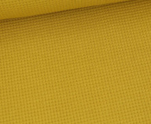 Bio Waffelstrick-Jersey - Feine Struktur - Organic Cotton - Uni - Senfgelb