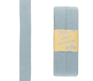 3 Meter Schrägband - Viskose Jersey - Graublau - Dehnbar - 2,0cm x 3m - Zugeschnitten
