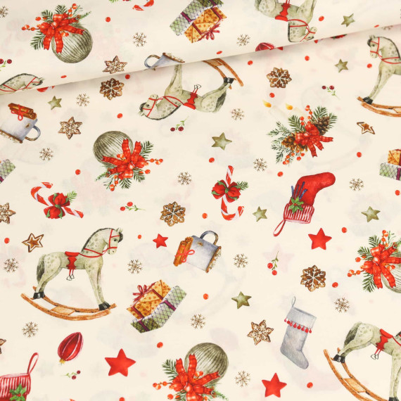 Baumwolle - Webware - Weihnachten - WeihnachtsMix - Warmweiß