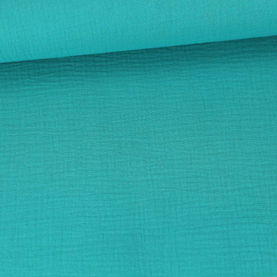 Bio Musselin Lotta - Muslin - Uni - Organic Cotton - Double Gauze - Aqua