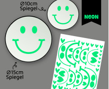 Neon Rub-On Sticker - Fröhliche Gesichter - mini - Grün - für Spiegel - Tante Henni Rubon - vielfältig nutzbar