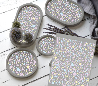 Rub-On Sticker - Terrazzo - Pastell Mix - studio.mARTinchen - Tante Henni Rubon - vielfältig nutzbar