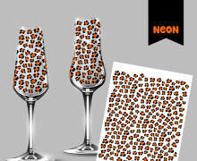 Neon Rub-On Sticker - Leo Muster - Mini - Orange - Tante Henni Rubon - vielfältig nutzbar