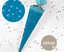 DIY-Nähset Schultüte - Herzen Wirrwarr - Velvet - zum selber Nähen