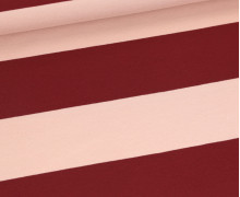 Sommersweat - French Terry - Bicolored Stripes - Bordeaux/Beigerosa