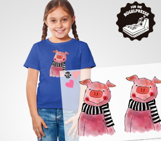 Onkel Bo's Bügelbilder - DIN A4 - fröhliche Tierfreunde - Schweinchen - ela ideen - BIG