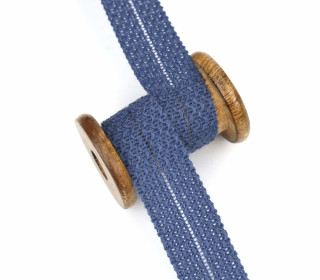 1 Meter Einfassband - Einfasstresse - Wolltresse - 32mm - Uni - Taubenblau