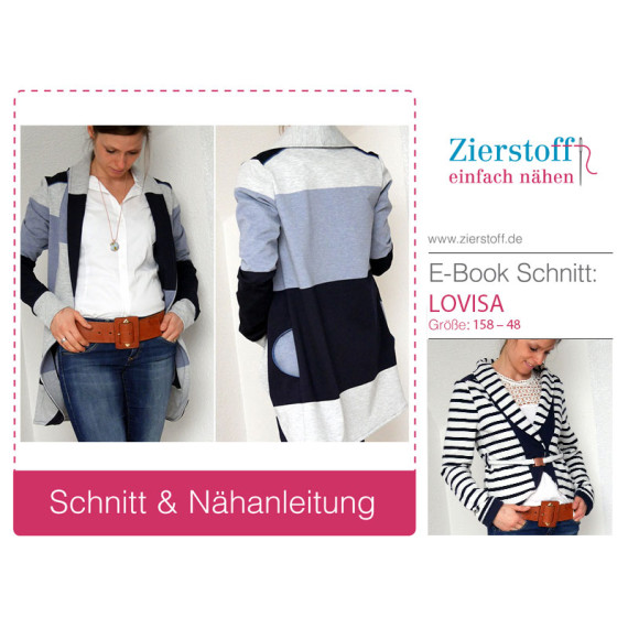 E-BOOK – Cardigan, legere Jacke “LOVISA”  inkl. 2 Längen, GR. 158 – 48