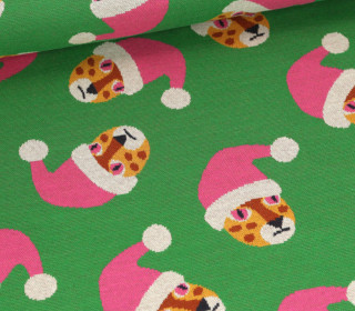 Bio-Jacquard - 6 Farb Spezial Jacquard Jersey - Wild Santa - Wild XMas 2025 - Grün - Hamburger Liebe