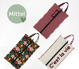 DIY-Nähset - 3 Schuhbeutel - MITTEL (bis Gr. 39) - Très Chic - Outdoorstoff - abby and amy