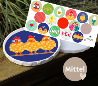 Outdoorstoff - Hühnerliebe - Inlays für Silikon - Dekoteller - Tablett - Mittel - ela ideen - abby and amy