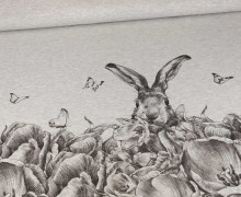 Sommersweat - Frühlingshasen - Bugs & Bonnie - Ostern - Paneel - Grau Meliert - abby and me