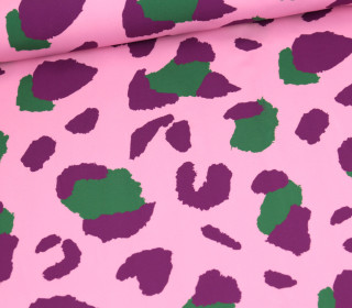 Softshell - Fleece - Leo Animal Print - Rosa - abby and amy