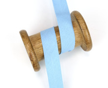 3 Meter Schrägband - Baumwolle - Babyblau - Uni - 2cm x 3m - Zugeschnitten