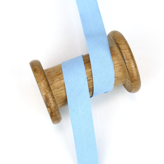 3 Meter Schrägband - Baumwolle - Babyblau - Uni - 2cm x 3m - Zugeschnitten