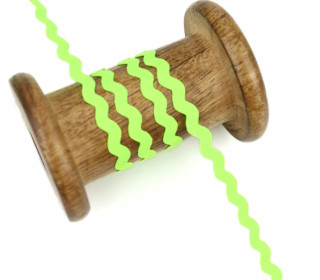 1 Meter Zackenlitze - Bogenlitze - Neon - Uni - 9mm - Neongrün