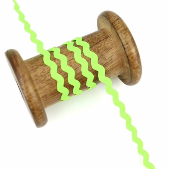 1 Meter Zackenlitze - Bogenlitze - Neon - Uni - 9mm - Neongrün