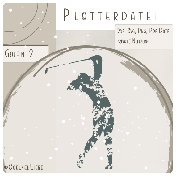 Plotterdatei Golf Spieler 2 - Kraft, Präzision und Kontrolle