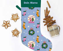 DIY-Nähset - Nikolaussocke - Softshell - Cutout Christmas - Blau