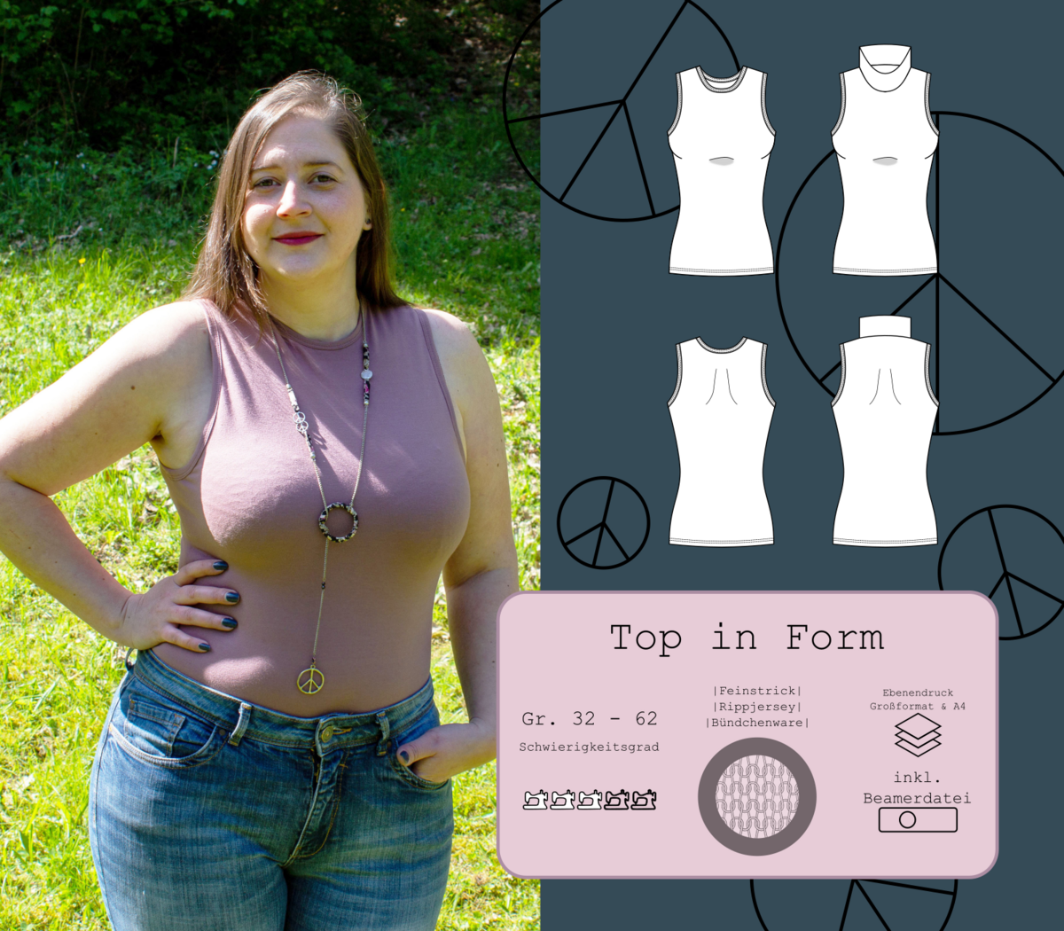 Basic-Top Top in Form Gr. 32 - 62 für Damen