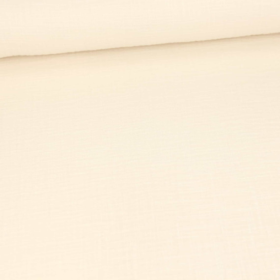 Musselin - Muslin - Double Gauze - Schnuffeltuch - Windeltuch - Uni - Slub-Garn - Warmweiß