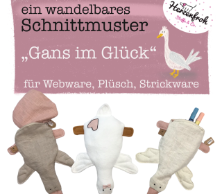 eBook - Gans im Glück - Kuscheltier, Stiftemäppchen und Füllkissen