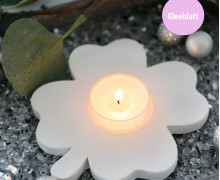 Silikon - Gießform - Teelichthalter - Teelichtteller - Glück - Silvester - Kleeblatt - vielfältig nutzbar
