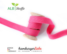 Hoodiekordel - Flachkordel - Cord Me - 20mm - Hand On Heart - Uni - Hamburger Liebe - Pink
