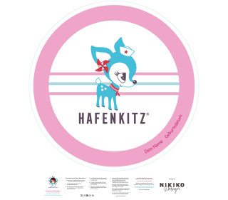 DIY-Nähset Babydecke - Rund - HafenKitz - rosa - pers. Deckentop - NIKIKO - zum selber Nähen