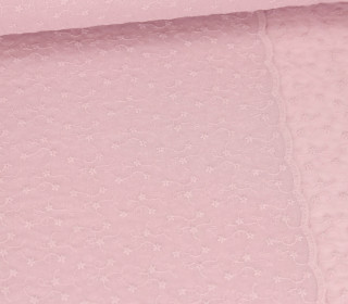 Baumwolle Webware - Brodery - Blumenstickerei - Bogenkante - Altviolett Pastell