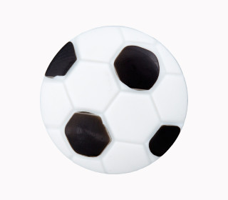 1 Polyesterknopf - Öse -  Fussball - 18mm - Schwarz/Weiß